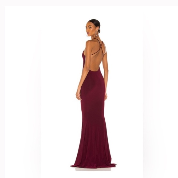 Norma Kamali Burgundy Mermaid Fishtail Gown - Picture 2 of 6